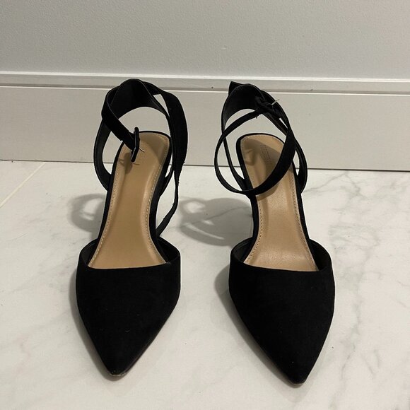 Black Suede Heels SIZE 9 - Picture 1 of 4